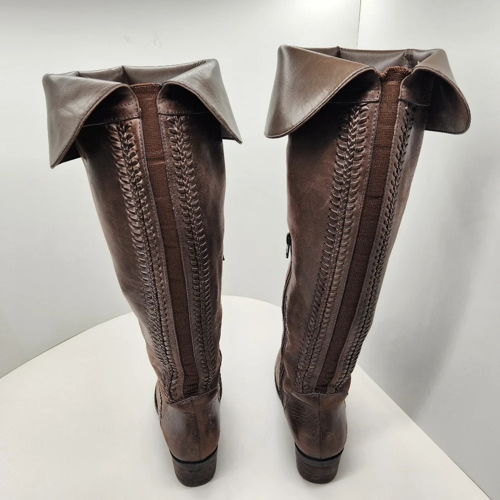 Vince Camuto Over The Knee Boots 6.5 Brown Leather Bendra Tall Comfort Casual